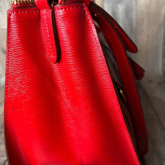 RLL Ralph Lauren Red Leather tote shoulder Handbag - Picture 14 of 15